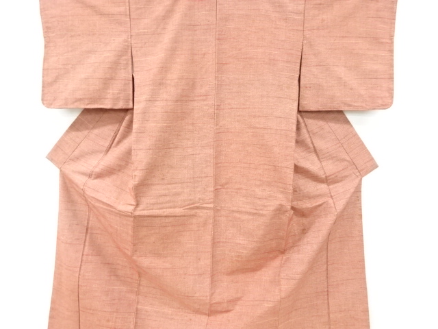 アンティーク　横段模様織り出し手織り紬着物